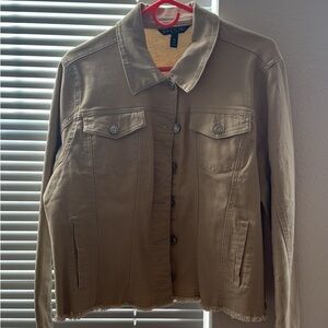 Women's Beige/Khaki Jean Jacket